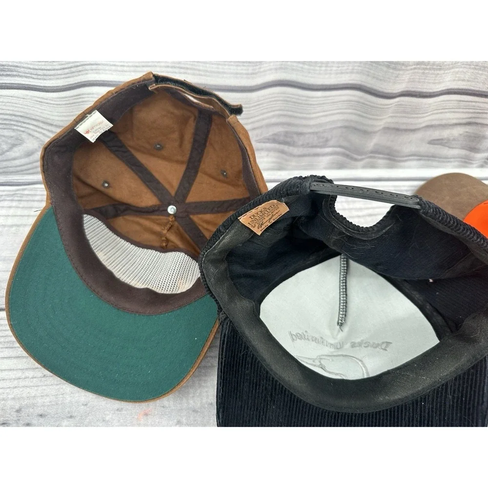 LOT OF 5 VINTAGE HUNTING HATS BALL CAPS‎ - BROWNING CABELA'S DUCKS UNLIMITED *2